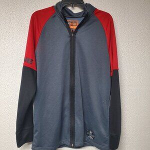 Jacket - Men - Full Zip - AND1 - Basketball Fleece - Red, Gray & Black - Size M